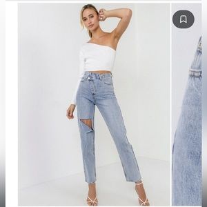 Grey Lab Los Angeles Asymmetric Wrap Jeans